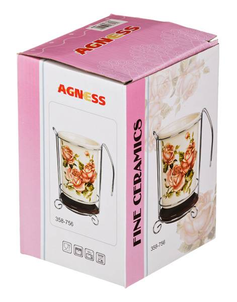 ПОДСТАВКА ПОД КУХОННЫЕ ПРИБОРЫ "КОРЕЙСКАЯ РОЗА" 10,5*10,5*16 СМ (КОР=18ШТ.)