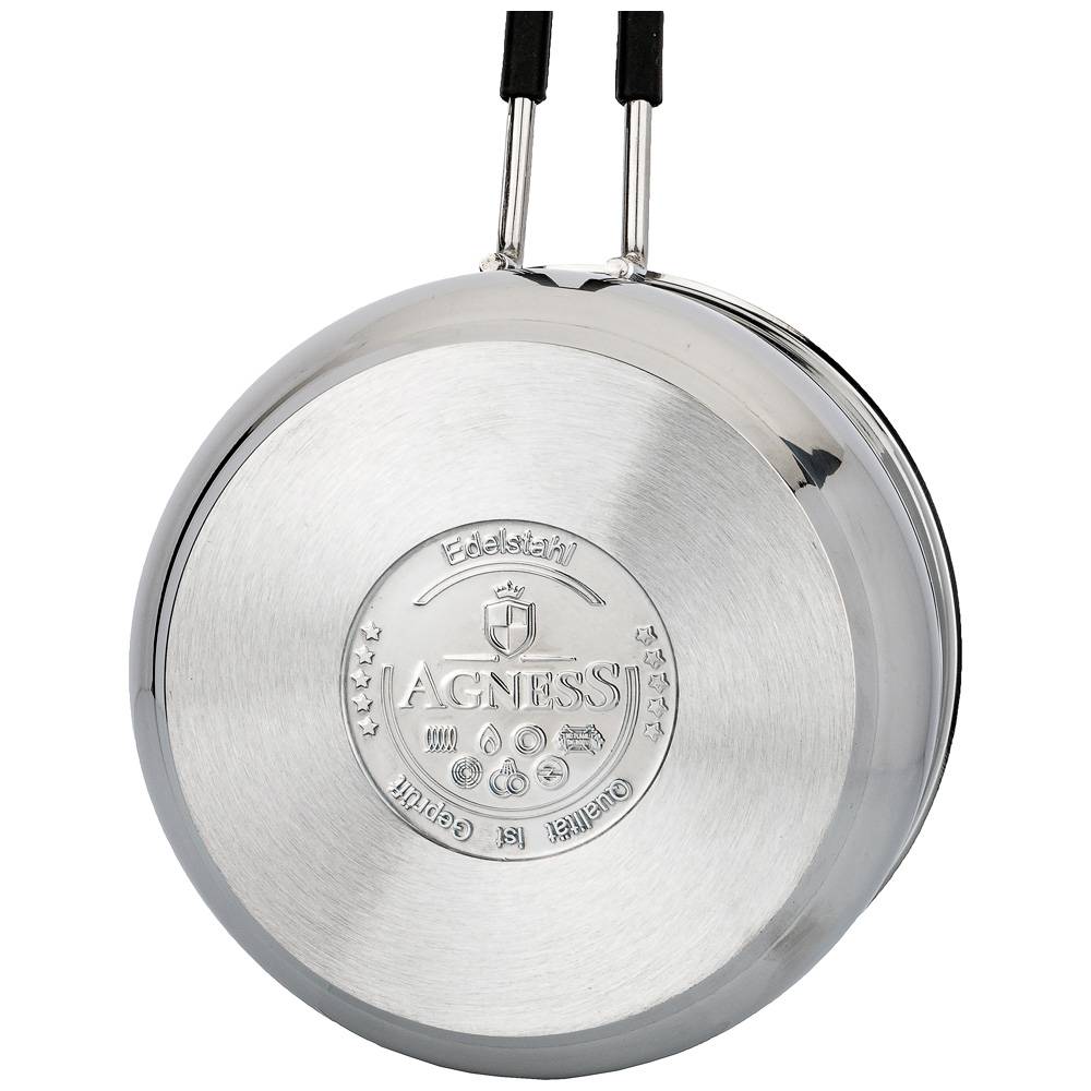 КОВШ AGNESS МОНБЛАН 12Х8 СМ,  0,9 Л, НЕРЖ СТАЛЬ ИНДУКЦИОННОЕ ДНО