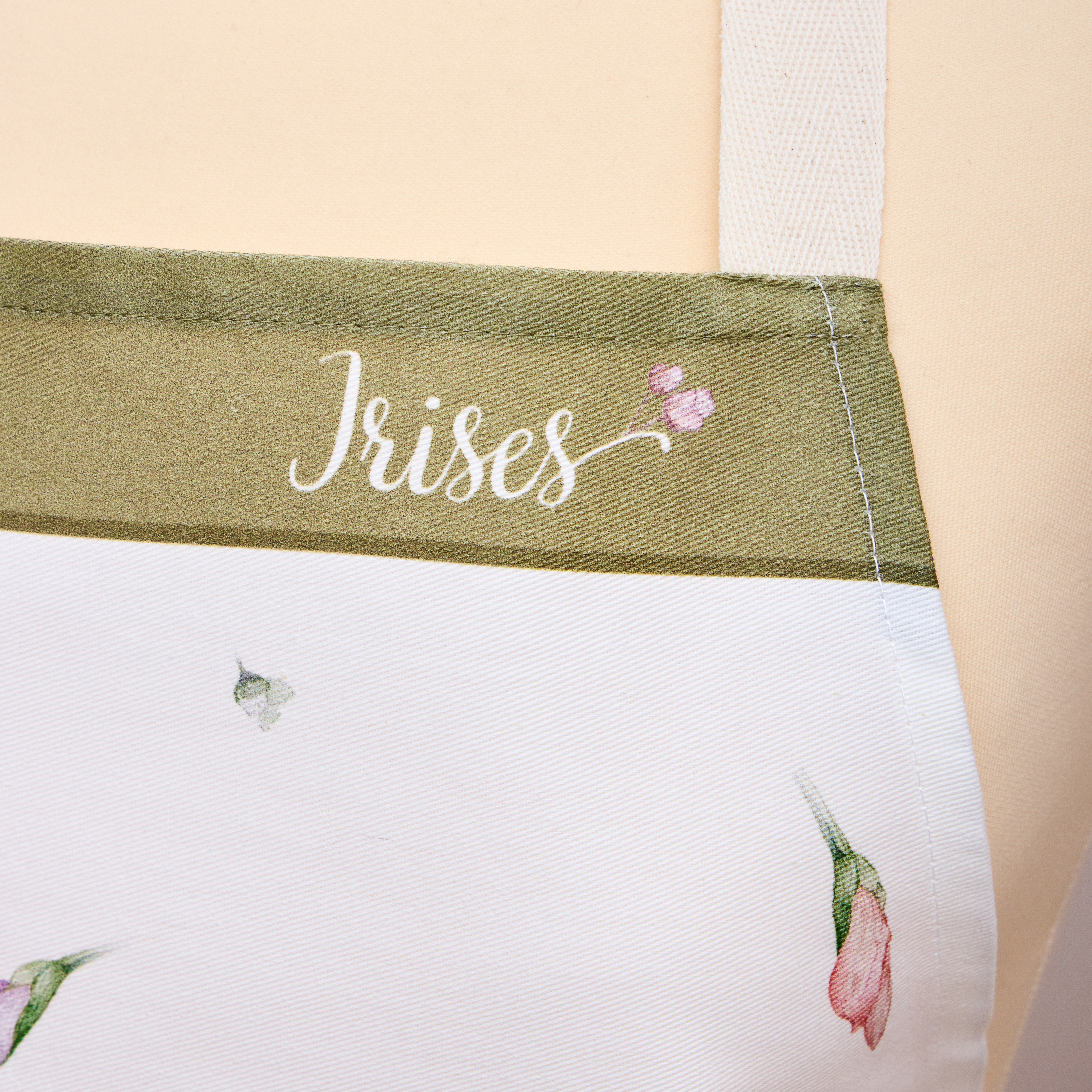 ФАРТУК "ИРИСЫ",60Х70 СМ 100% ХЛОПОК,БЕЛЫЙ,ТВИЛ,ПРОПИТКА