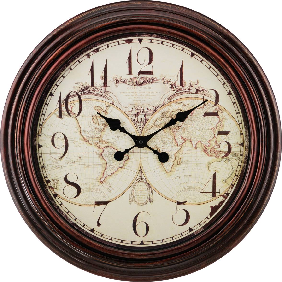 ЧАСЫ НАСТЕННЫЕ КВАРЦЕВЫЕ "WORLD MAP" 50*50*5 СМ.ДИАМЕТР ЦИФЕРБЛАТА=39 СМ.(КОР=4ШТ.)