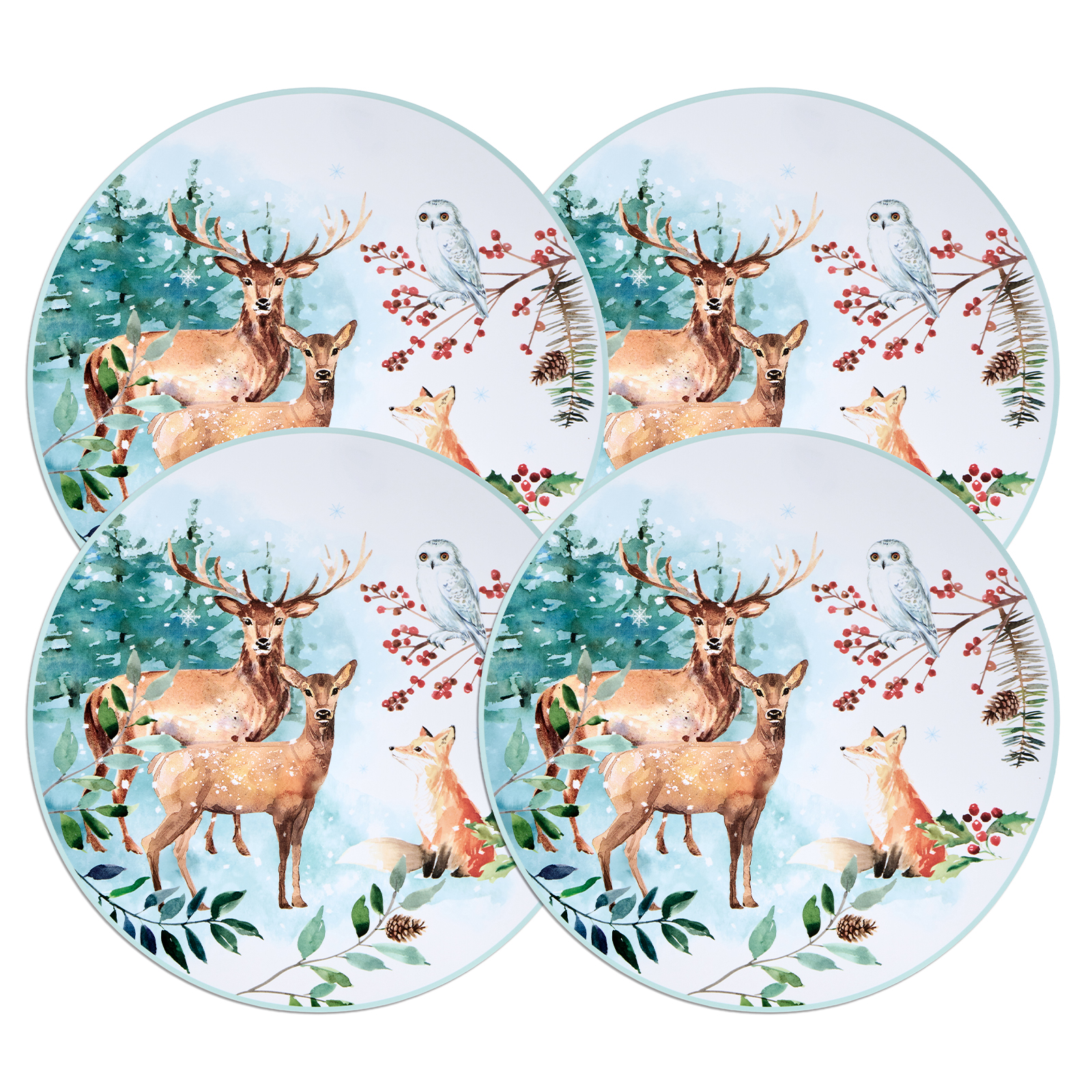 НАБОР ПОДСТАНОВОЧНЫХ САЛФЕТОК "ЗИМНЯЯ СКАЗКА" ИЗ 4 ШТ., ДИАМЕТР=38 СМ