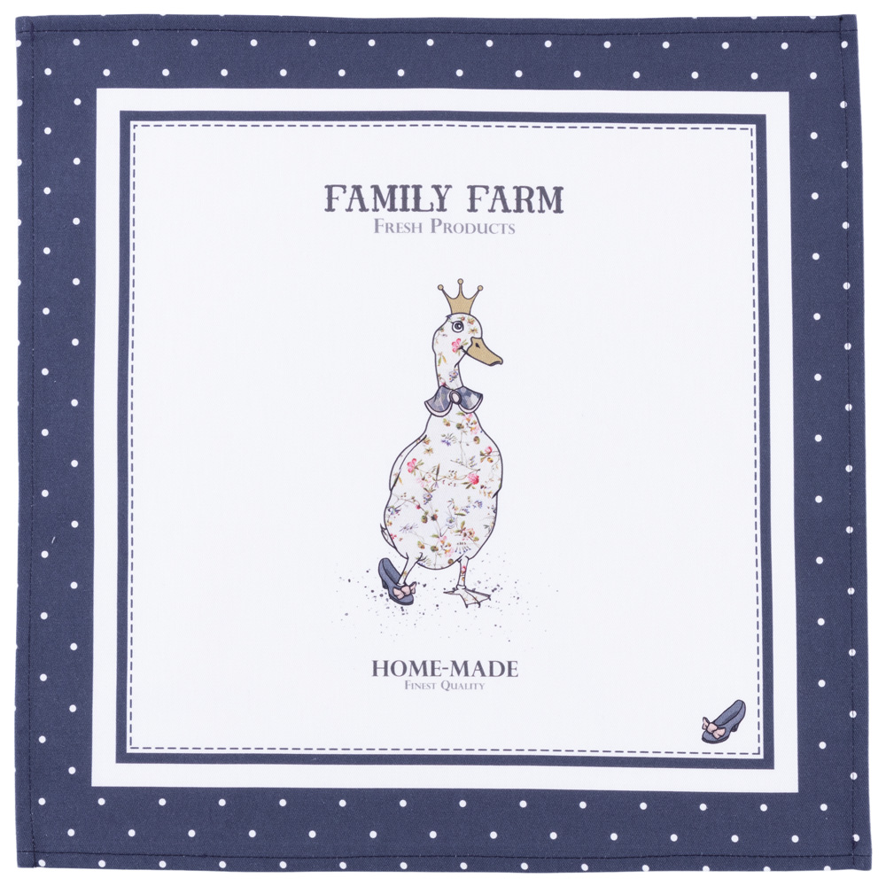 НАБОР САЛФЕТОК ИЗ 2-Х ШТ "FAMILY FARM",40Х40СМ, 100% ХЛОПОК ,СИНИЙ,ТВИЛ,