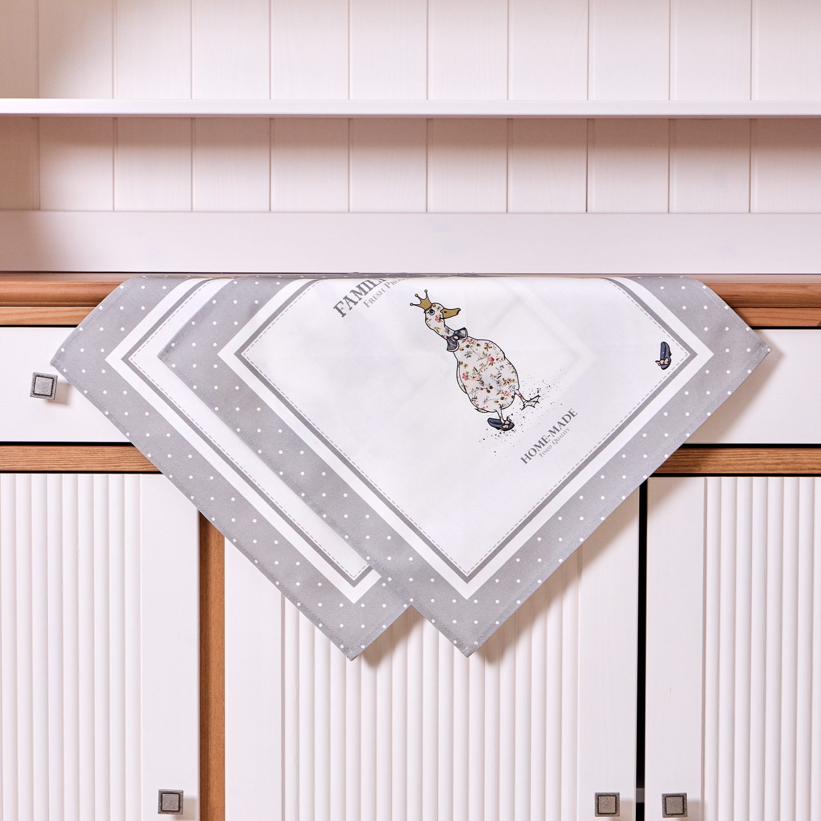 НАБОР САЛФЕТОК ИЗ 2-Х ШТ "FAMILY FARM" 40Х40СМ, ТВИЛ, 100% ХЛОПОК, СЕРЫЙ
