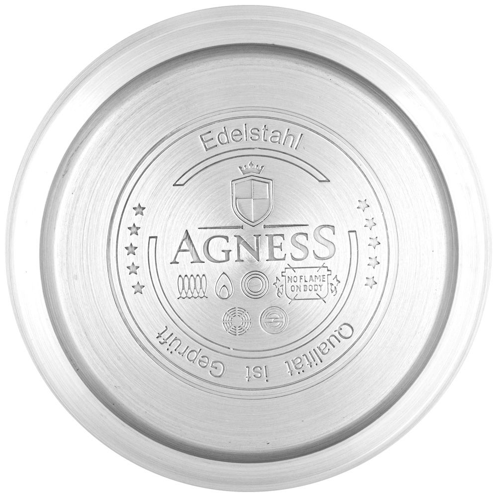 ЧАЙНИК AGNESS СО СВИСТКОМ, СЕРИЯ ТЮДОР,3,0 Л ТЕРМОАККУМУЛИРУЮЩЕЕ ДНО, СТАЛЬ 18/10, ИНДУКЦИЯ