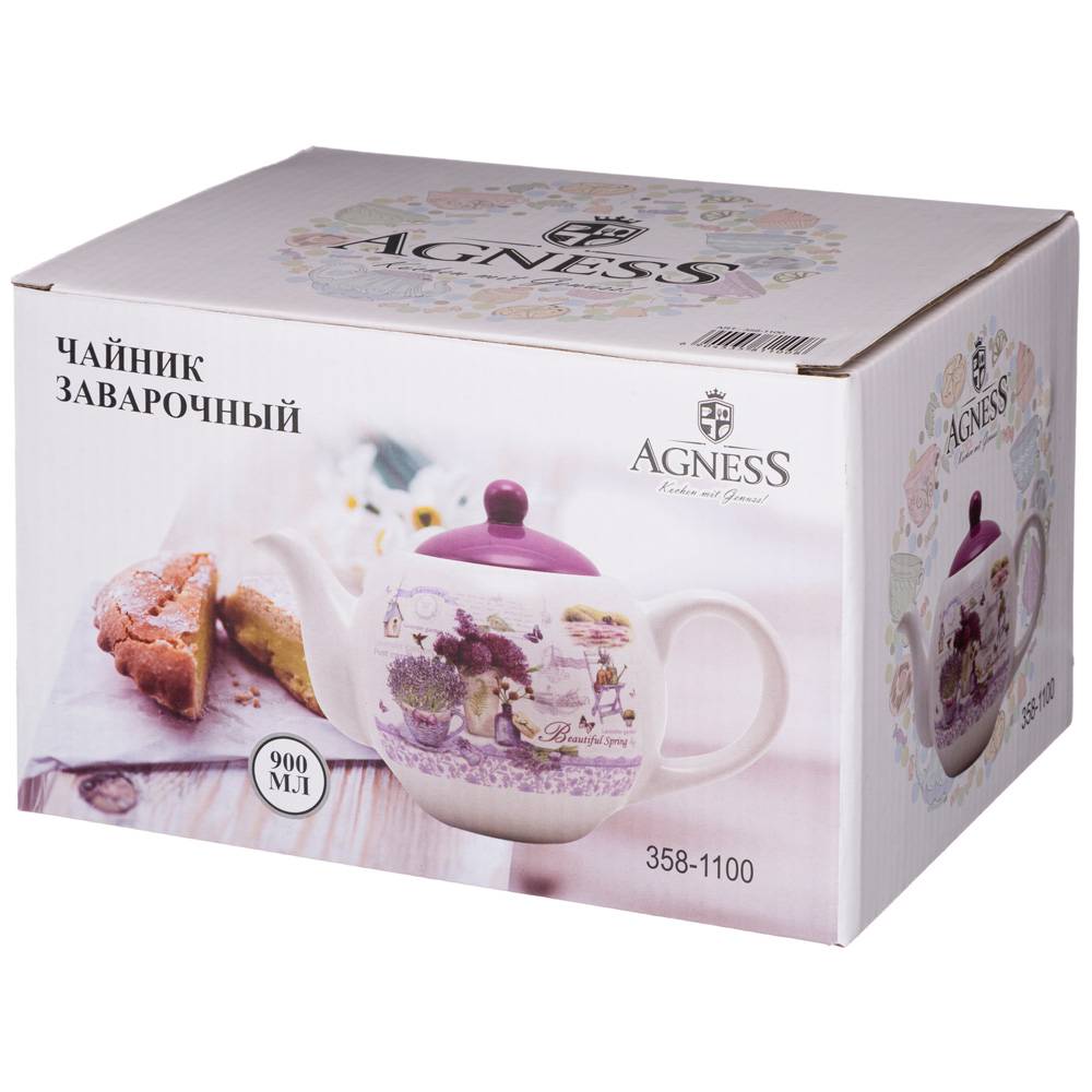 ЧАЙНИК AGNESS  "ЛАВАНДОВАЯ ВЕСНА" 22,5*13,5*14,5 СМ 900 МЛ (КОР=16ШТ.)