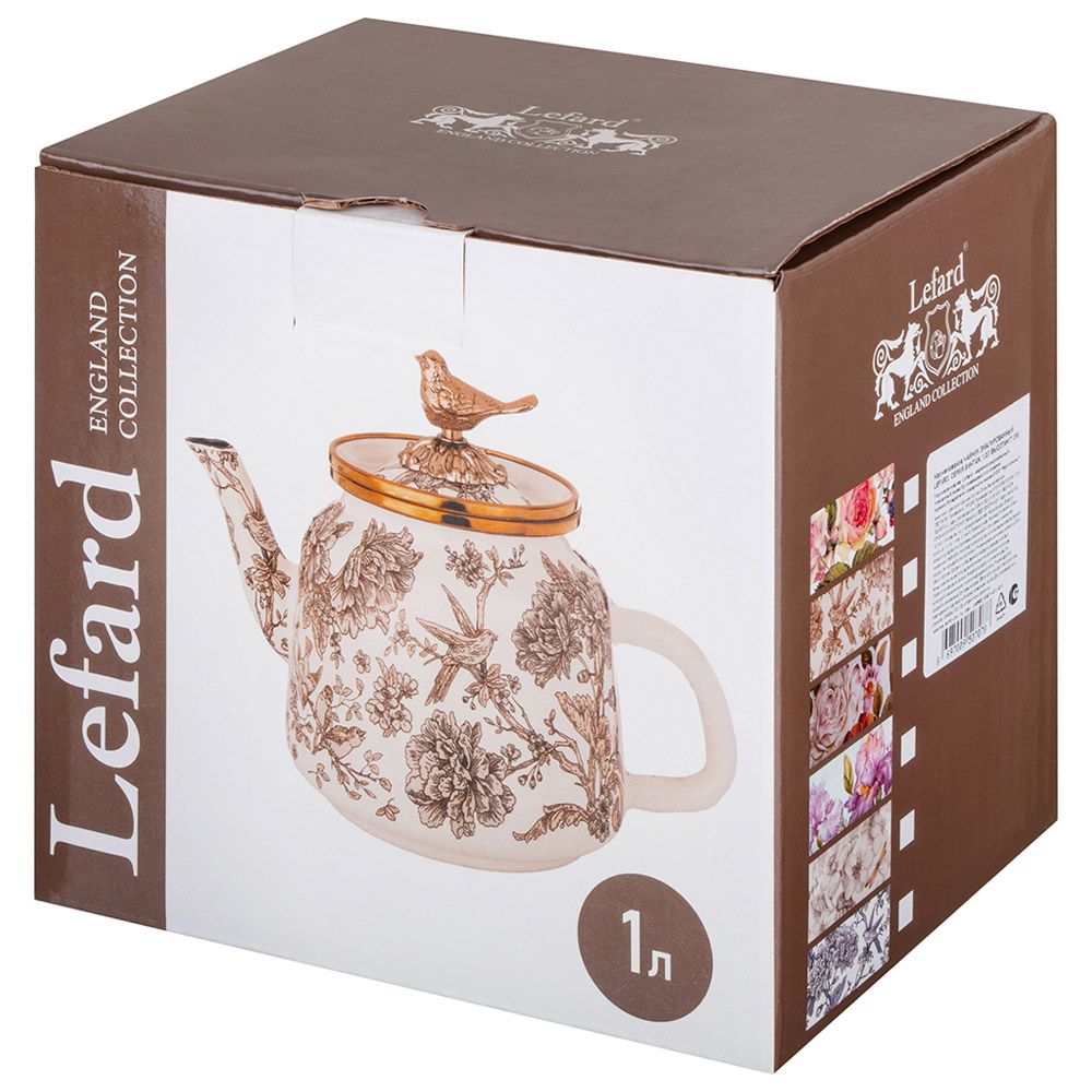 ЧАЙНИК ЭМАЛИРОВАННЫЙ LEFARD, СЕРИЯ ROYAL GARDEN, 1,0Л ПОДХОДИТ ДЛЯ ИНДУКЦИОН.ПЛИТ