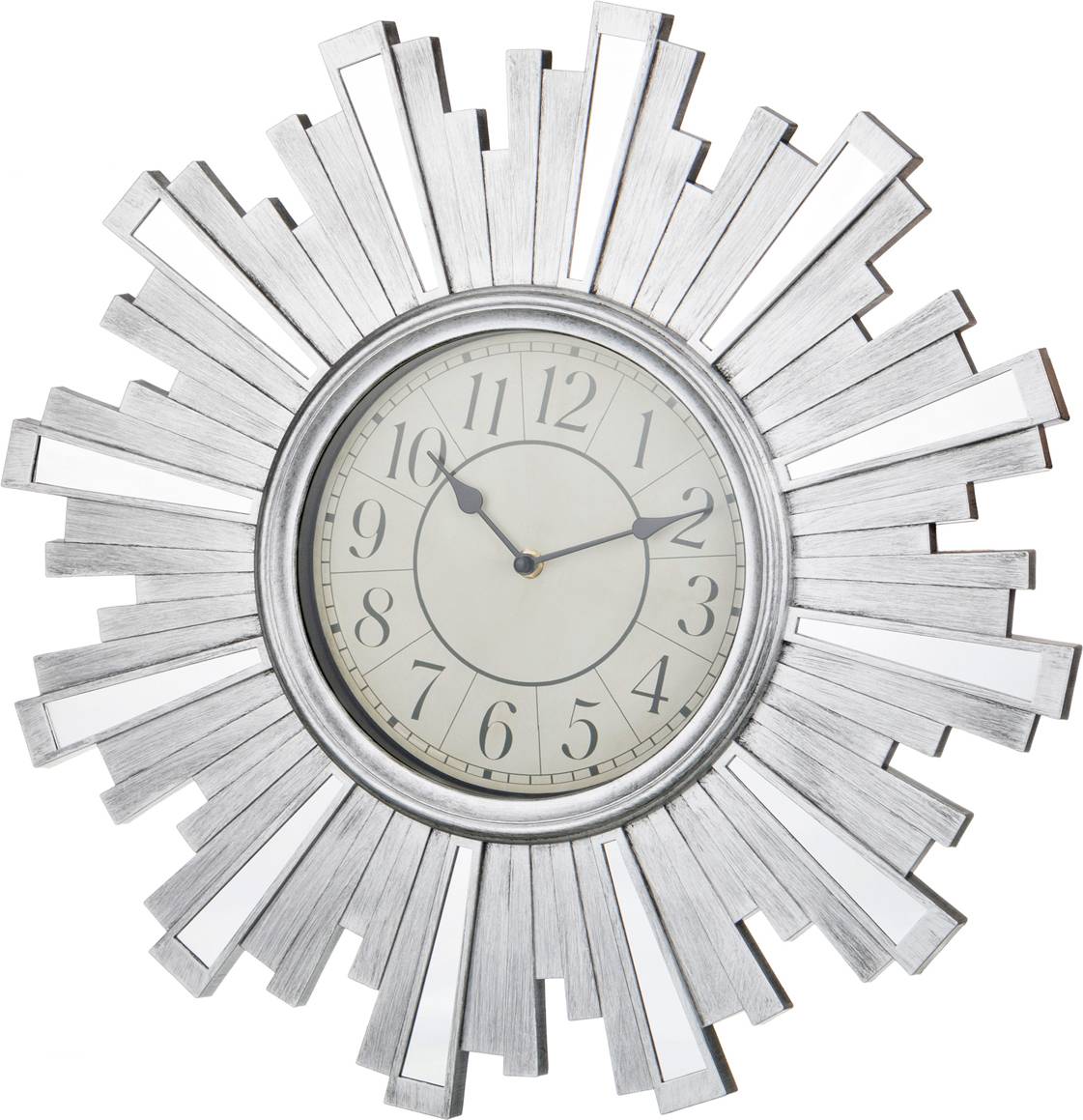 ЧАСЫ НАСТЕННЫЕ КВАРЦЕВЫЕ "SWISS HOME" ЦВЕТ:СЕРЕБРО 50*50*4 СМ. ДИАМЕТР ЦИФЕРБЛАТА=20 СМ. (КОР=4ШТ.)