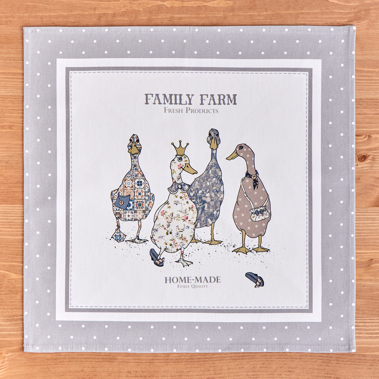 НАБОР САЛФЕТОК ИЗ 2-Х ШТ "FAMILY FARM" 40Х40СМ, ТВИЛ, 100% ХЛОПОК, СЕРЫЙ