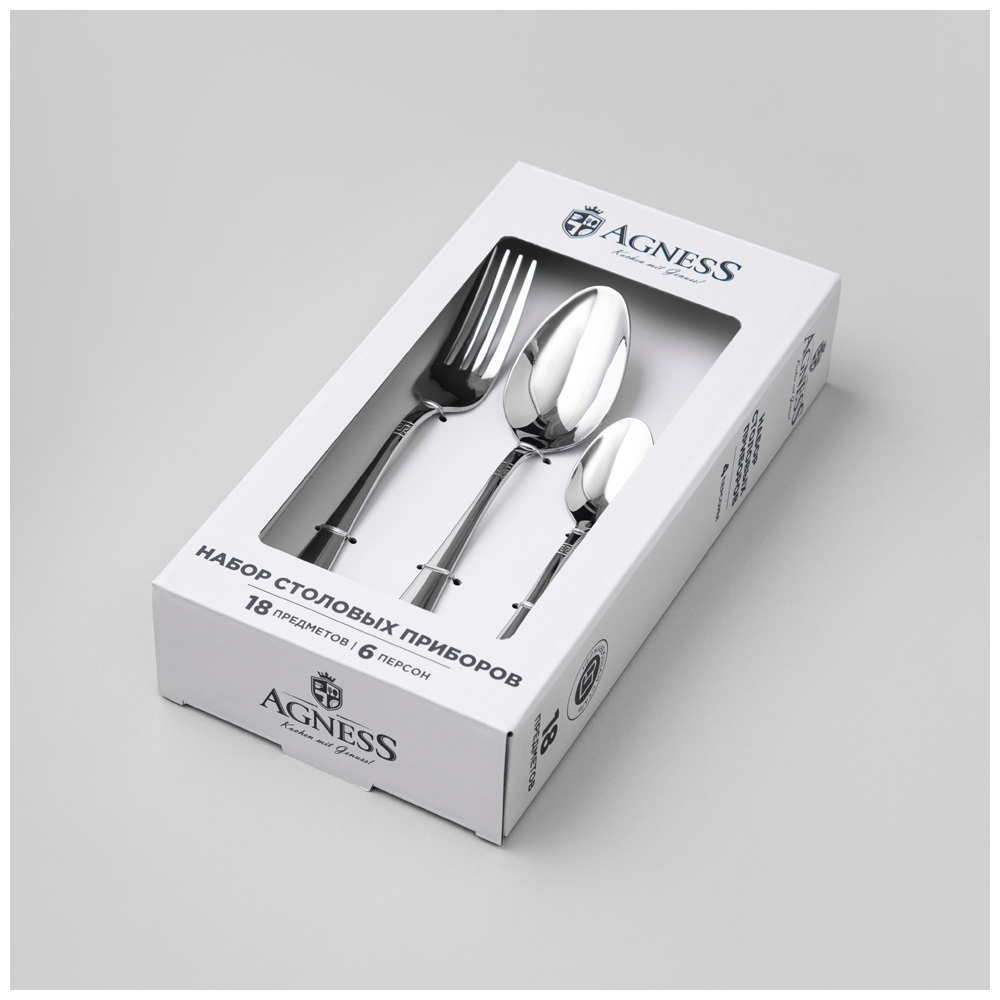НАБОР СТОЛОВЫХ ПРИБОРОВ SOLE AGNESS 18 ПР., СТАЛЬ 18/0