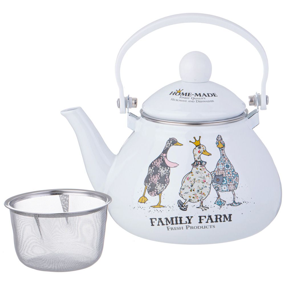 ЧАЙНИК AGNESS  ЭМАЛИРОВАННЫЙ СЕРИЯ "FAMILY FARM", 1,3 Л