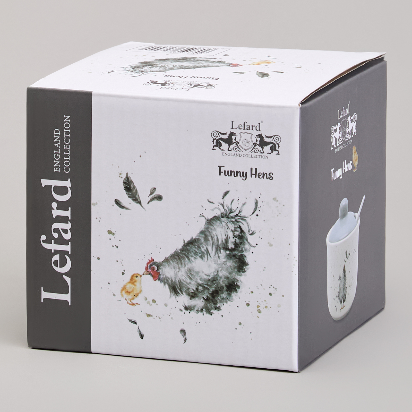 САХАРНИЦА С ЛОЖКОЙ LEFARD "FUNNY HENS" 9,5*10 СМ 300 МЛ (КОР=36ШТ.)