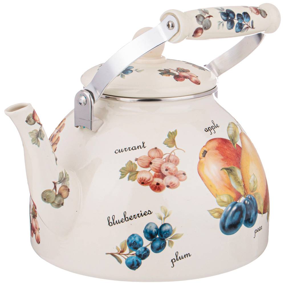 ЧАЙНИК AGNESS  ЭМАЛИРОВАННЫЙ СЕРИЯ "ФРУКТЫ" 4 Л