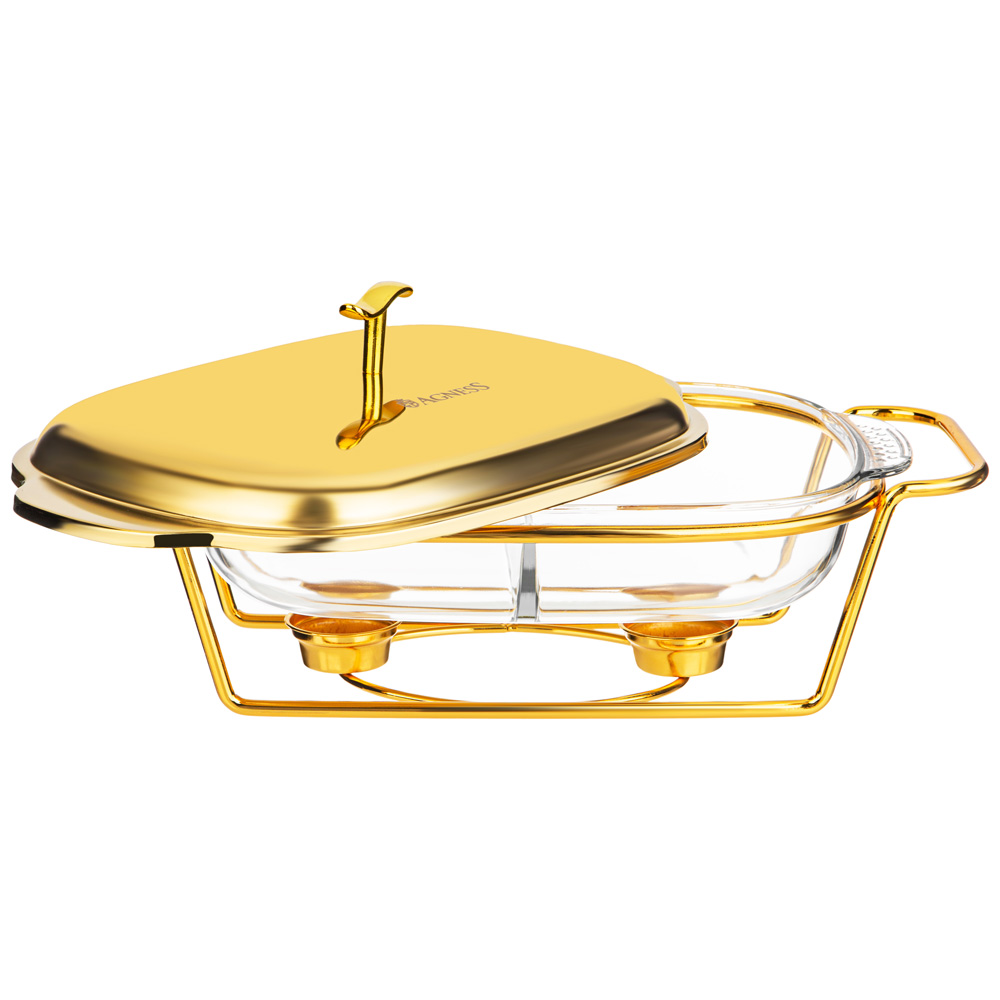 МАРМИТ AGNESS  ПРЯМОУГ 2 ОТСЕКА GOLD 2,45L