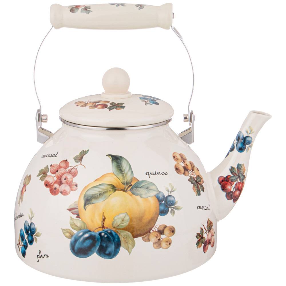 ЧАЙНИК AGNESS  ЭМАЛИРОВАННЫЙ СЕРИЯ "ФРУКТЫ" 4 Л