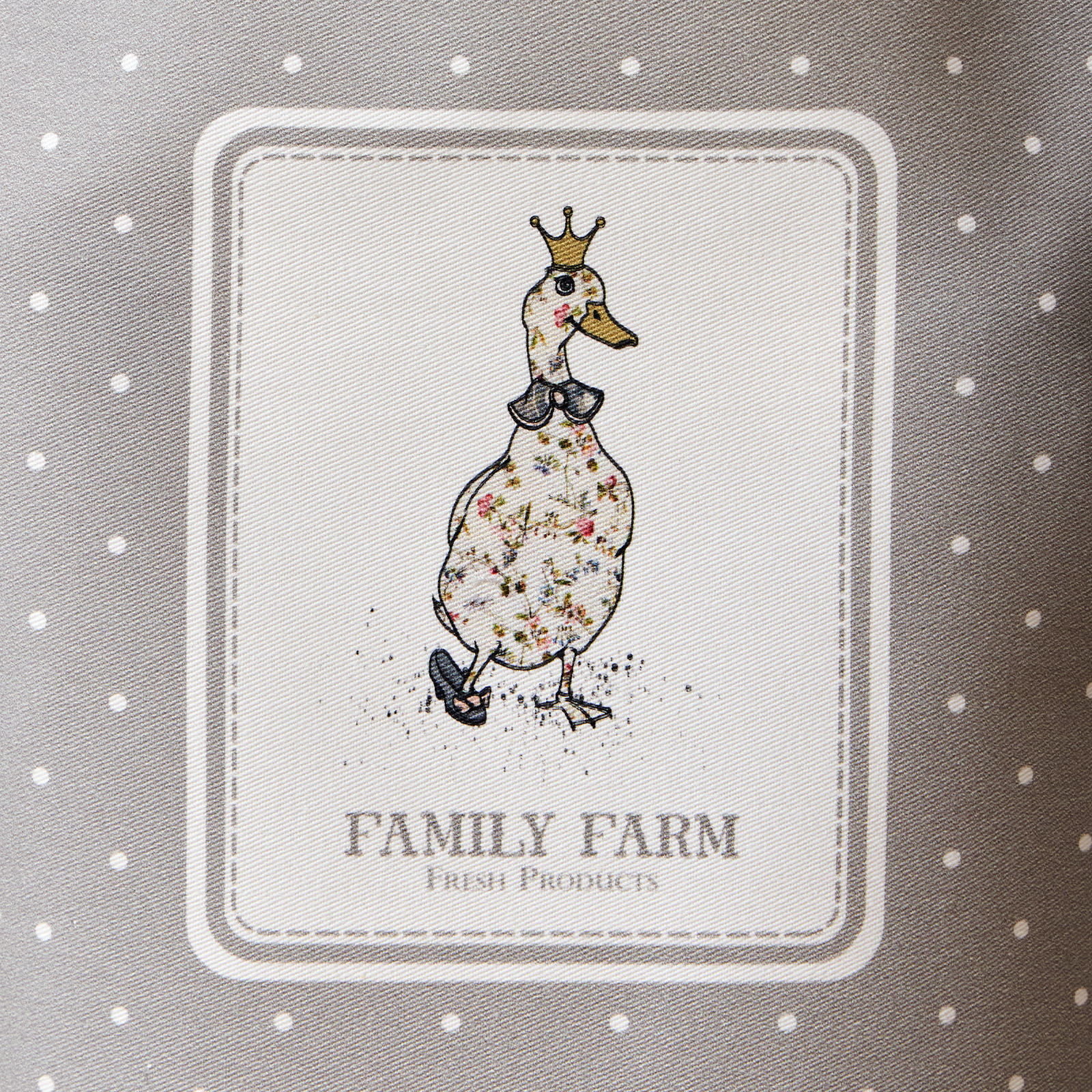 ФАРТУК "FAMILY FARM",60Х70СМ 100% ХЛОПОК,СЕРЫЙ, КАЙМА,ТВИЛ,ПРОПИТКА