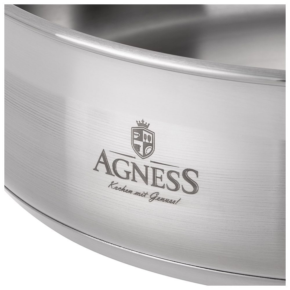 СКОВОРОДА AGNESS PROFESSIONAL 24Х6 СМ, 2,6 Л ВЫСОКОКАЧЕСТВЕННАЯ НЕРЖ СТАЛЬ 18/10 ИНДУКЦИОННОЕ ДНО
