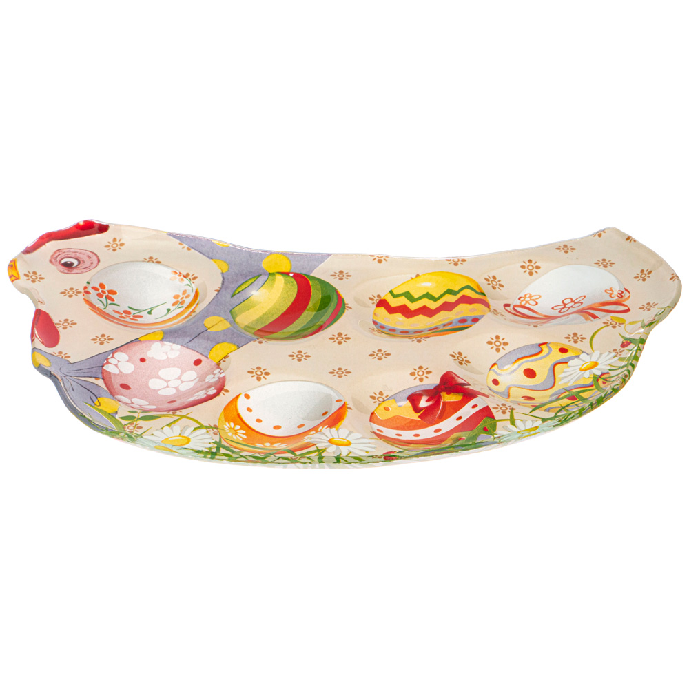 БЛЮДО ДЛЯ ЯИЦ КОЛЛЕКЦИЯ "СВЕТЛАЯ ПАСХА" 25*18,5*2 СМ МАЛ.УП.= 6ШТ, МИН. ПАРТИЯ