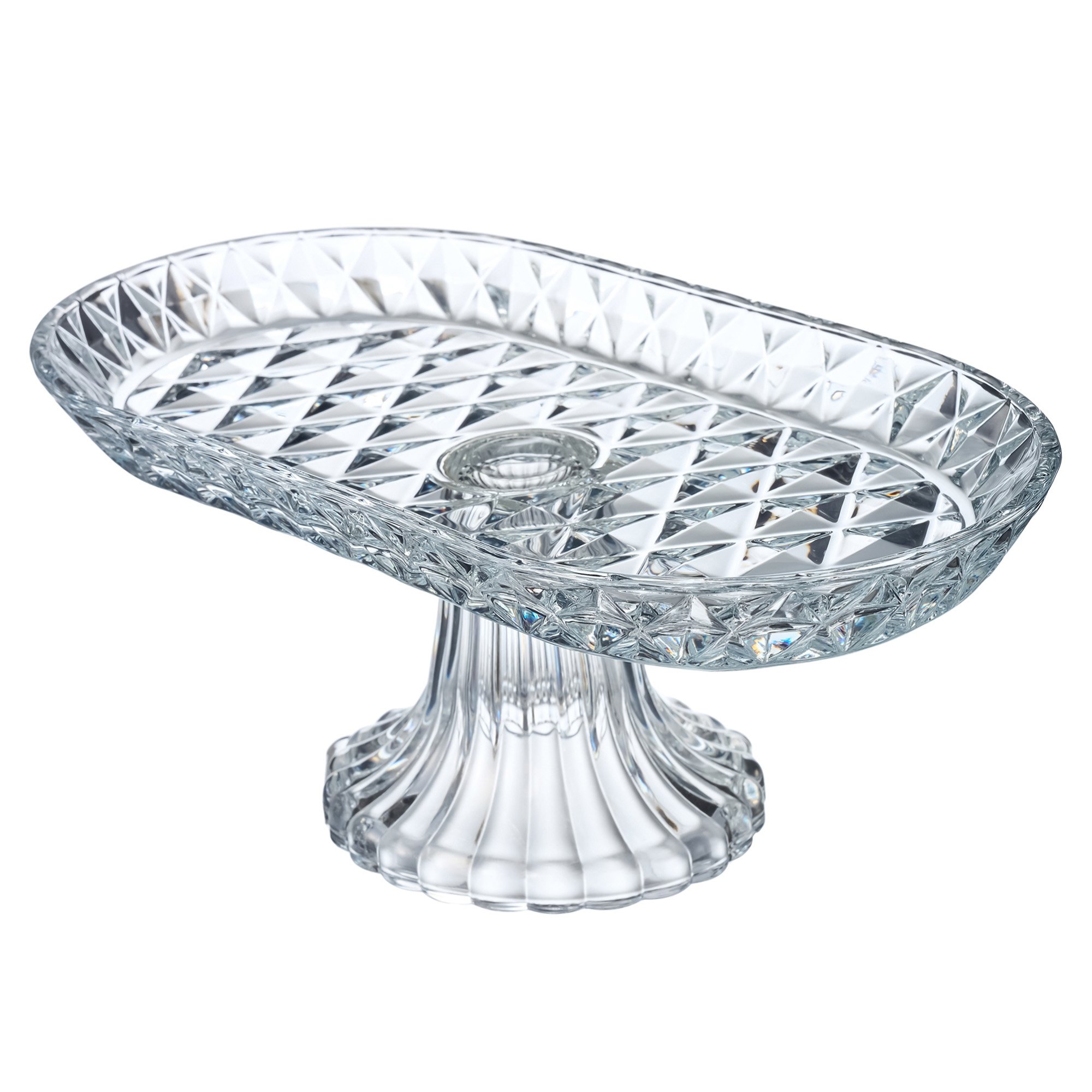 БЛЮДО НА НОЖКЕ ОВАЛЬНОЕ 28*14*12 СМ