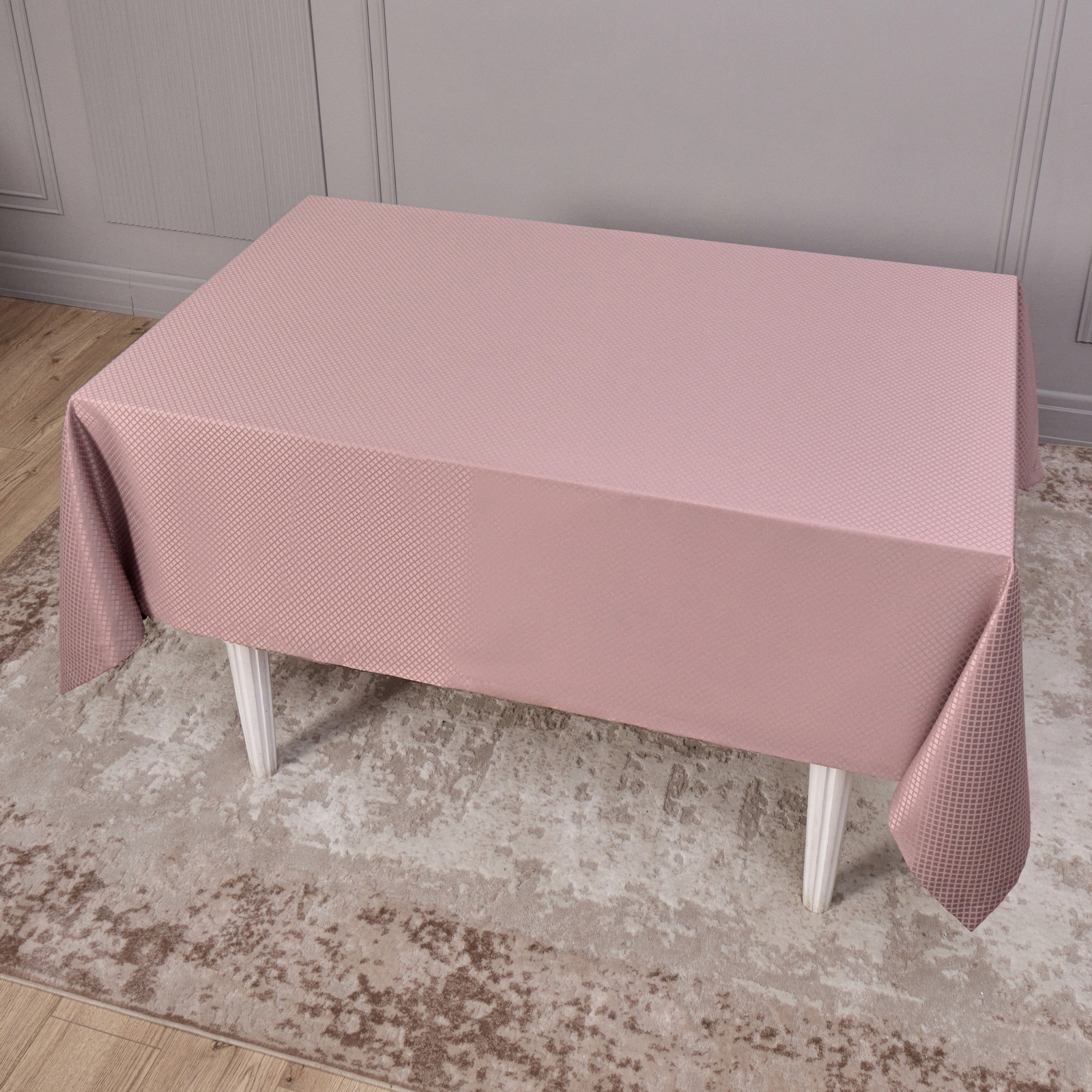 СКАТЕРТЬ 145Х180СМ СЕРЫЙ ТЕПЛЫЙ ЕВРОУГОЛОК 100% ПОЛИЭСТЕР