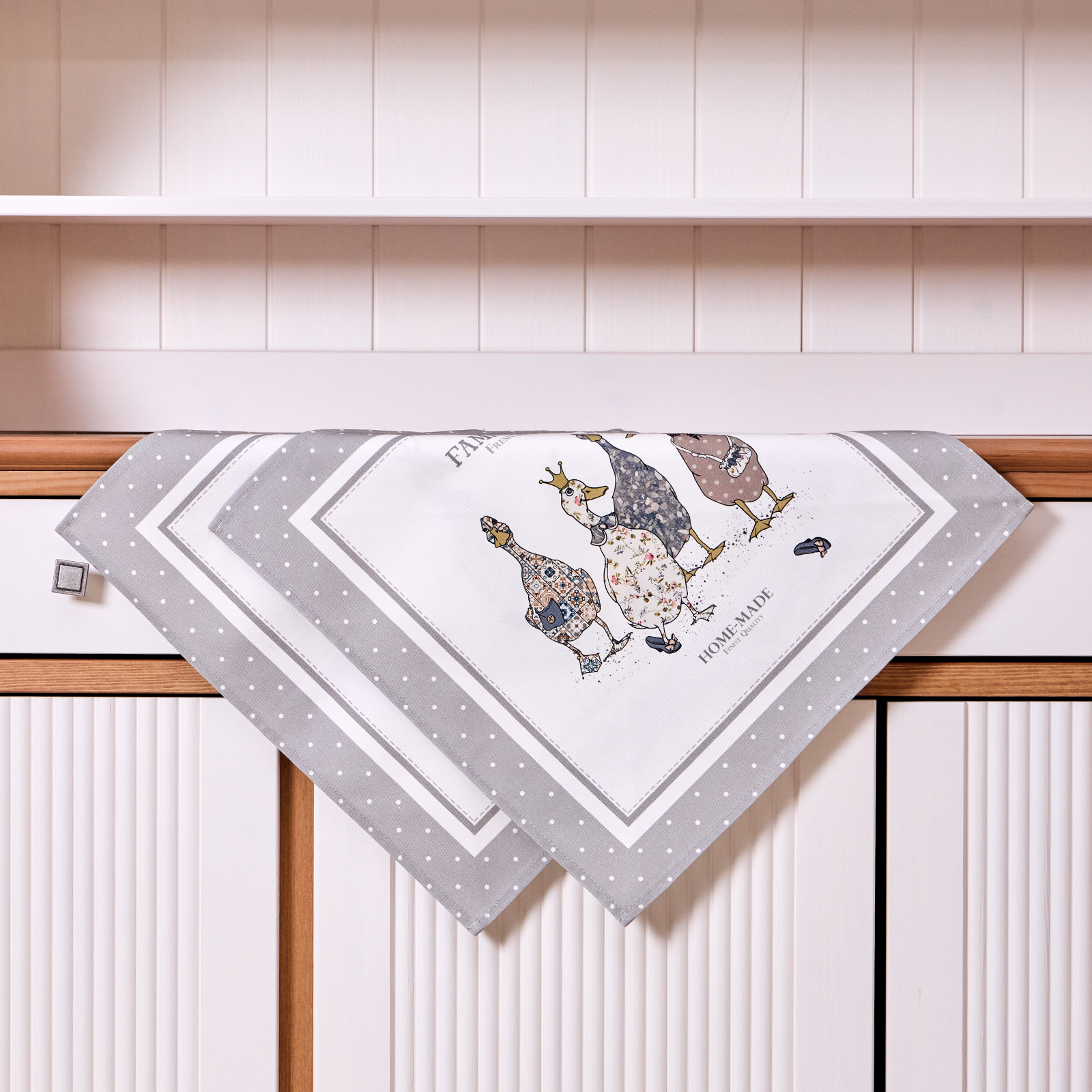 НАБОР САЛФЕТОК ИЗ 2-Х ШТ "FAMILY FARM" 40Х40СМ, ТВИЛ, 100% ХЛОПОК, СЕРЫЙ