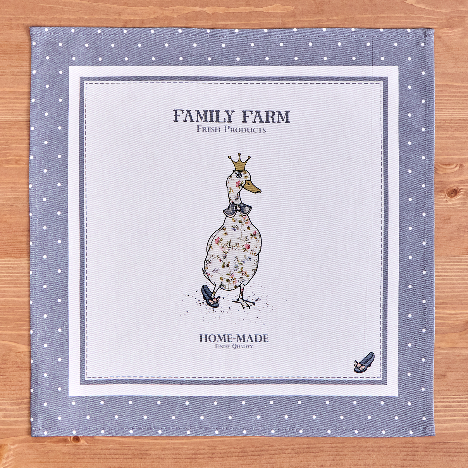 НАБОР САЛФЕТОК ИЗ 2-Х ШТ "FAMILY FARM" 40Х40СМ, ТВИЛ, ГРАФИТ