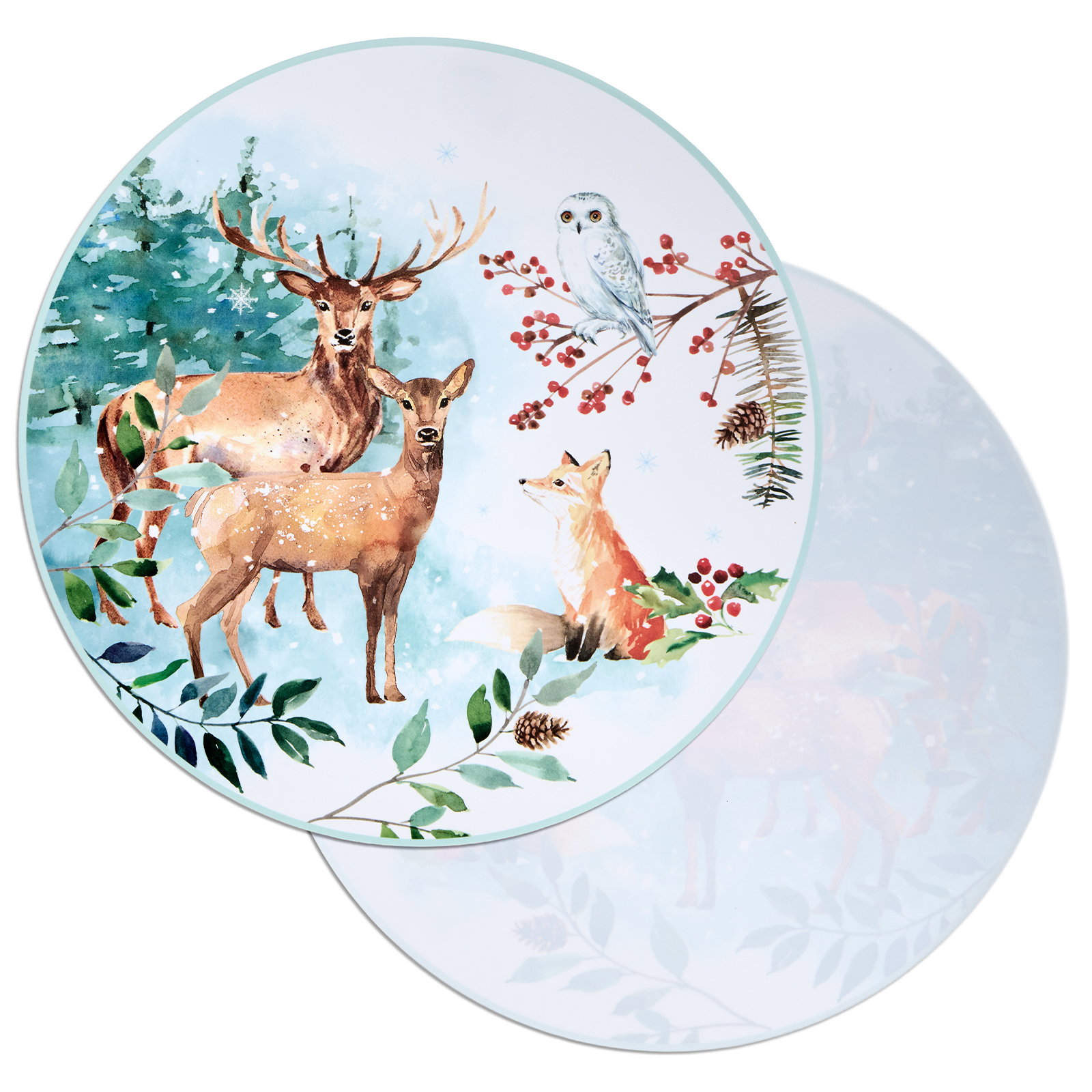 НАБОР ПОДСТАНОВОЧНЫХ САЛФЕТОК "ЗИМНЯЯ СКАЗКА" ИЗ 4 ШТ., ДИАМЕТР=38 СМ