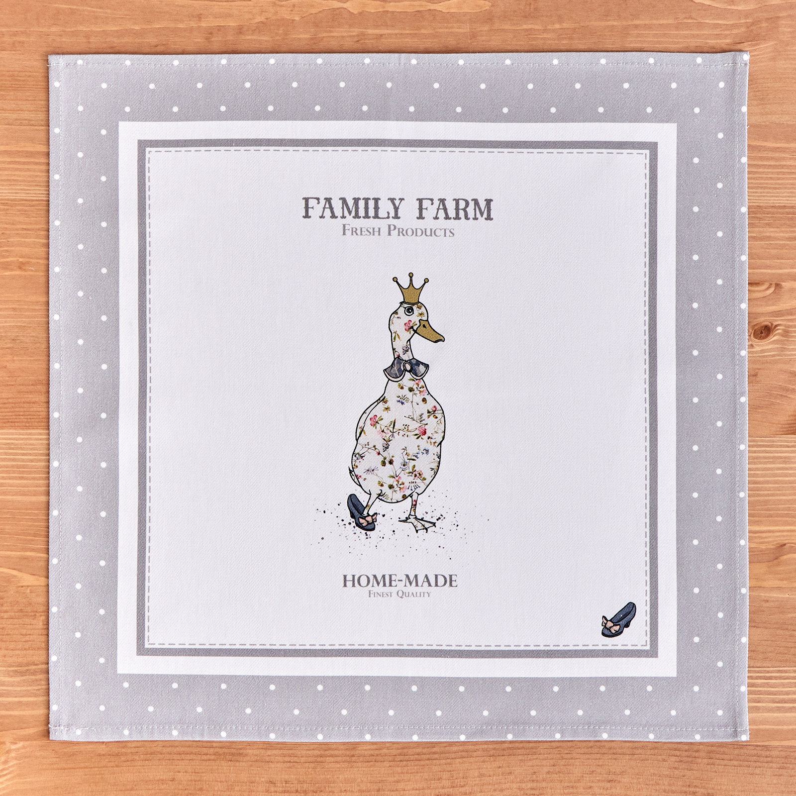 НАБОР САЛФЕТОК ИЗ 2-Х ШТ "FAMILY FARM" 40Х40СМ, ТВИЛ, 100% ХЛОПОК, СЕРЫЙ