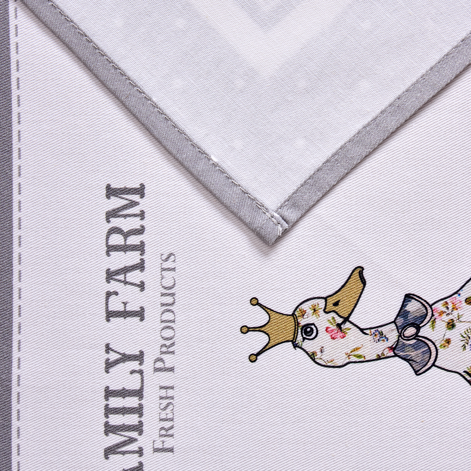 НАБОР САЛФЕТОК ИЗ 2-Х ШТ "FAMILY FARM" 40Х40СМ, ТВИЛ, 100% ХЛОПОК, СЕРЫЙ