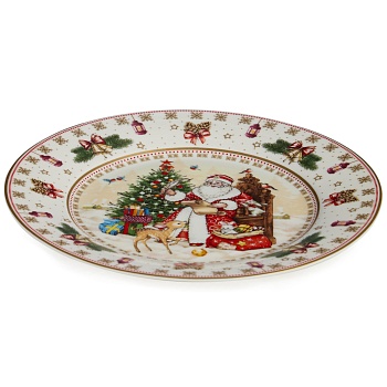 ТАРЕЛКА ЗАКУСОЧНАЯ LEFARD "ДЕД МОРОЗ" 20,5 СМ (КОР=18ШТ)