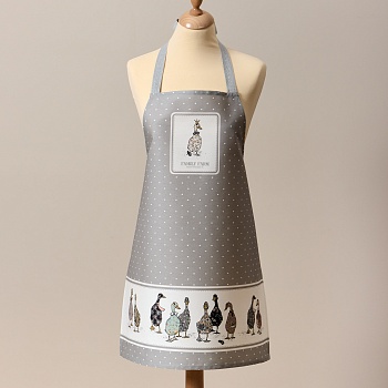 ФАРТУК "FAMILY FARM",60Х70СМ 100% ХЛОПОК,СЕРЫЙ, КАЙМА,ТВИЛ,ПРОПИТКА