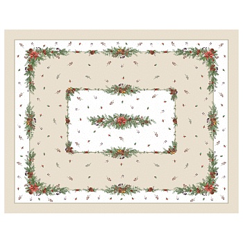 СКАТЕРТЬ  160Х220 CM  ПРЯМОУГОЛЬНАЯ, "CELEBRATION", ЦВЕТ: БЕЖЕВЫЙ, TM LEFARD, ПОЛИЭСТЕР 100% (КОР=18