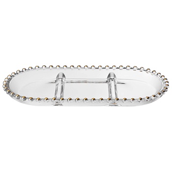 БЛЮДО СЕРВИРОВОЧНОЕ "GOLDEN CHARM", 3 СЕКЦИИ, 30*15 СМ