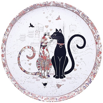 ПОДНОС СЕРВИРОВОЧНЫЙ AGNESS "ПАРИЖСКИЕ КОТЫ"  33*2,1 СМ