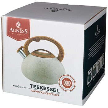ЧАЙНИК  AGNESS СО СВИСТКОМ 3 Л НЖС (КОР=6ШТ.)