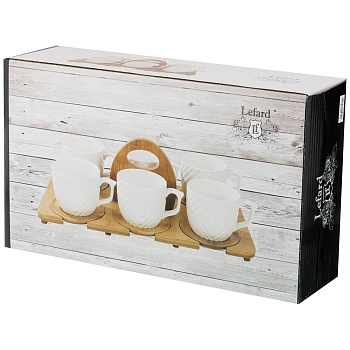 ЧАЙНЫЙ НАБОР LEFARD "NATIVE"  НА 6 ПЕР. 12 ПР. 300 МЛ НА ДЕР. ПОДСТАВКЕ (КОР=6НАБ.)