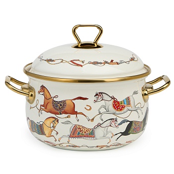 КАСТРЮЛЯ LEFARD ЭМАЛИРОВАННАЯ С КРЫШКОЙ, СЕРИЯ PASSAGE, 2,8Л, ДИА.18СМ ПОДХОДИТ ДЛЯ ИНДУК.ПЛИТ