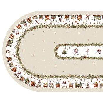 СКАТЕРТЬ  140Х300 CM ОВАЛЬНАЯ, "ЩЕЛКУНЧИК" ЦВЕТ: БЕЖЕВЫЙ, TM LEFARD, ПОЛИЭСТЕР 100% (КОР=16ШТ.)