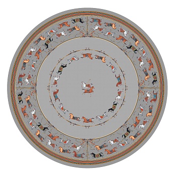 СКАТЕРТЬ КРУГЛАЯ  "PASSAGE" ,D190СМ, 100% ХЛОПОК,ТВИЛ C ПРОПИТКОЙ, СЕРЫЙ