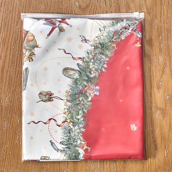 СКАТЕРТЬ КРУГЛАЯ  "ЩЕЛКУНЧИК" ,190СМ ,КРАСНЫЙ , 100%ХЛОПОК , ТВИЛ