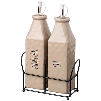 НАБОР ЕМКОСТЕЙ ДЛЯ МАСЛА И УКСУСА ИЗ 2 ПР. КОЛЛЕКЦИЯ "CRUMPLED"  400 МЛ 6,5Х6,5Х24,5 СМ