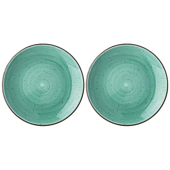 НАБОР ТАРЕЛОК ПИРОЖКОВЫХ BRONCO "NATURE" 2 ШТ. 17 СМ МЯТНЫЙ (КОР=16НАБ.)