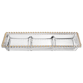 БЛЮДО СЕРВИРОВОЧНОЕ "GOLDEN CHARM", 3 СЕКЦИИ, 30*13 СМ