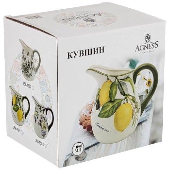 КУВШИН AGNESS "ЛЕМОН ТРИ" 18*13*16,5 СМ 1150 МЛ (КОР=16ШТ.)