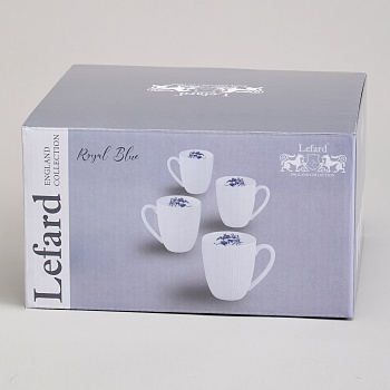 НАБОР КРУЖЕК LEFARD "ROYAL BLUE" 4 ШТ. 400 МЛ 12*9*10,5 СМ