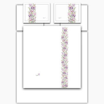 КПБ,KING SIZE,"IRISES" БЕЛЫЙ, САТИН, ХЛОПОК100%,П.240Х260-1ШТ,ПР.260Х260-1ШТ,Н.50Х70-2ШТ/70Х70-2ШТ