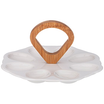 БЛЮДО ДЛЯ 8 ЯИЦ LEFARD "NATIVE" С ДЕР. РУЧКОЙ 21*2 CM (КОР=24ШТ.)