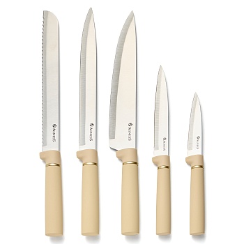 НАБОР AGNESS ИЗ 11ПР: 5 НОЖЕЙ,ПОДСТАВКА,ПОЛОВНИК,ЛОЖКА,ЛОПАТКА,ШУМОВКА,ЛОЖКА ДЛЯ СПАГЕТТИ