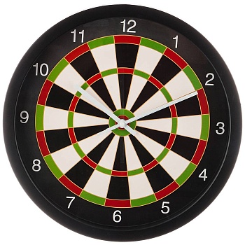 ЧАСЫ НАСТЕННЫЕ КВАРЦЕВЫЕ "ДАРТС" ДИАМЕТР=35 СМ. ДИАМЕТР ЦИФЕРБЛАТА=31 СМ.  (КОР=6ШТ.)