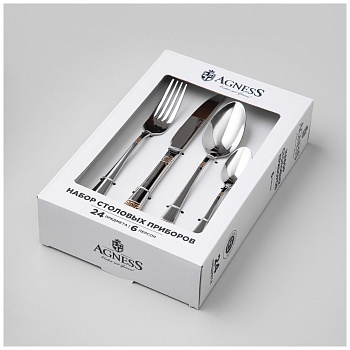 НАБОР СТОЛОВЫХ ПРИБОРОВ SOLE AGNESS 24 ПР., СТАЛЬ 18/0