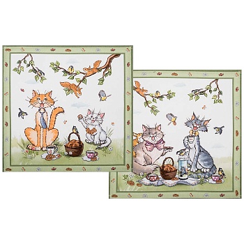 НАБОР САЛФЕТОК ИЗ 2-Х ШТ  "ПАЛЬЧИКИ ОБЛИЖЕШЬ",40Х40СМ, 100% ХЛОПОК,ТВИЛ